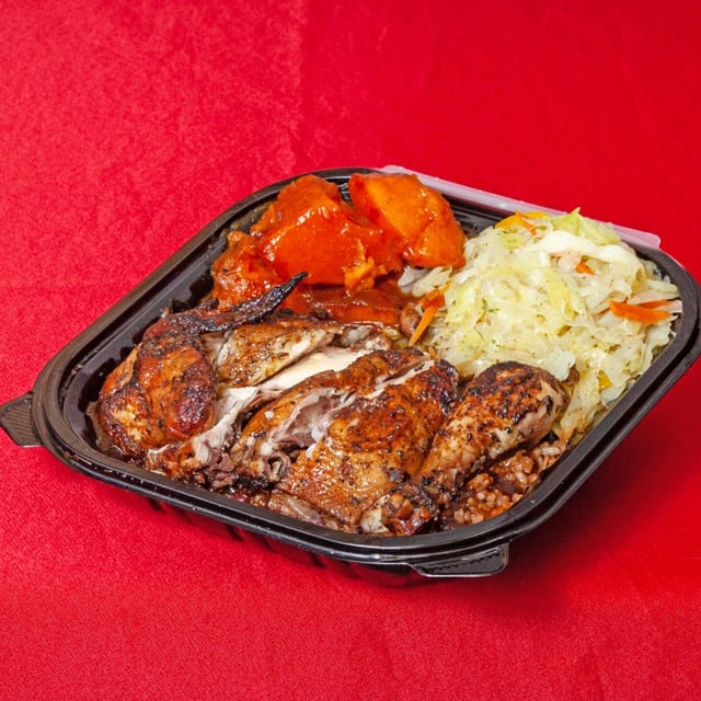 ½ Jerk Chicken Dinner.